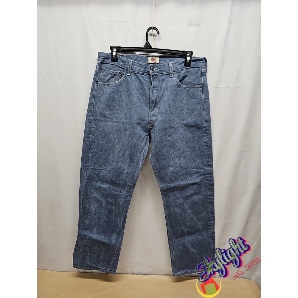 Levis 501 Mens Gray Button Fly Denim‎ Jeans Original Fit Straight Size 38x31